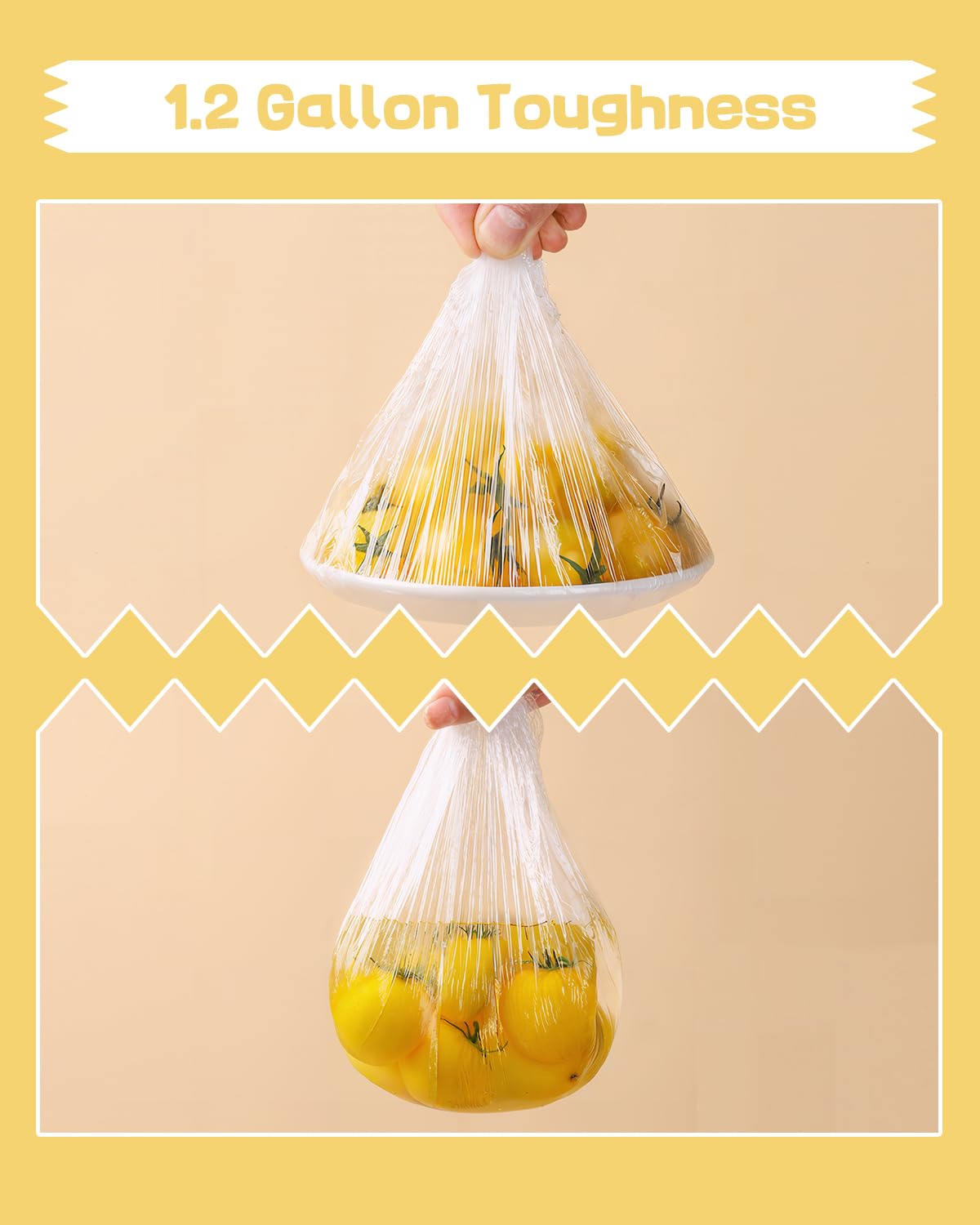 Kunststoff-Schüsselabdeckungen für Sauerteigbrot, mittelgroß, elastisch, Einweg-Lebensmittelfolie, passend für 23 cm Schüsseln, Duschhauben für Gärkörbe, Kunststoff-Lebensmittelabdeckungen, 100 Stück