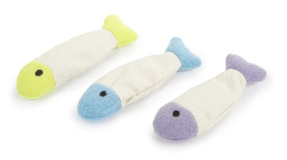 SmartyKat (3 Count) Fish Flop Crinkle Catnip Cat Toys - Multi Color, 3 Count