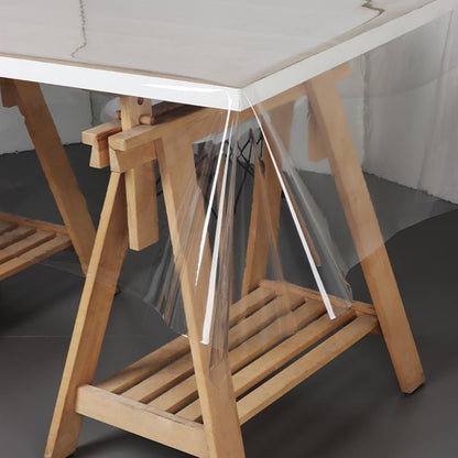 Pioggia Transparente Tischdeckenschutzhülle, rechteckig, wasserdicht, ölabweisend, abwischbare PVC-Tischdecke für den Innen- und Außenbereich (transparent, 60 x 84 Zoll)