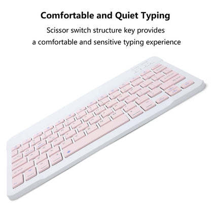 Wiederaufladbare Bluetooth-Tastatur und -Maus-Kombination für iPad, ultradünne, tragbare kabellose Maus-Tastatur für iPad Pro, Air, Mini, iPhone, Samsung Tablet, Handy, Android, iPadOS/iOS 13 und höher (Pink)