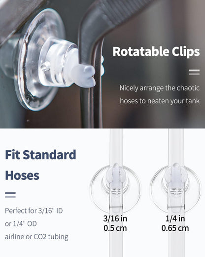 Pawfly 20er-Pack Aquarium-Saugnapf mit Clips und verstellbaren Kabelbindern, Kabel, Aquarienzubehör zum Befestigen von Moos, Luftschläuchen, Dekorationen, Garnelennestern und Reptilien-Hängematten 