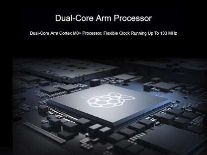 Waveshare Raspberry Pi Pico Microcontroller Board with RP2040 Chip, Dual-core Arm Cortex M0+ Processor, 264KB SRAM, 2MB Flash, 26x GPIO, SPI, I2C, UART, PWM, ADC, USB 1.1, Includes Header and Cable