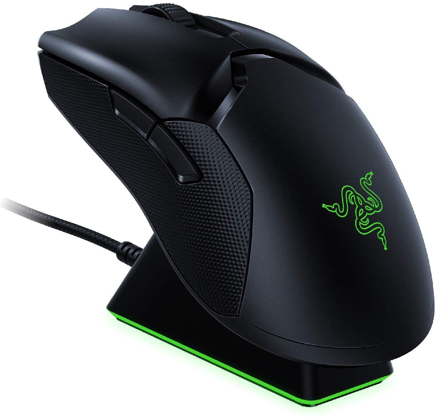 Razer Viper Ultimate – Leichtgewichtige kabellose Gaming-Maus &amp; RGB-Ladestation: Hyperspeed-Funktechnologie – Optischer Sensor mit 20.000 DPI – Nur 74 g leicht – 70 Stunden Akkulaufzeit – Quecksilberweiß 