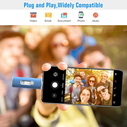 256 GB Flash-Laufwerk, Aiibe USB-C Flash-Laufwerk 256 GB Dual USB 3.1 USB-C Speicherstick OTG Typ C USB-Stick 256 GB USB-C-Laufwerk für PC Tablet TV Auto Typ C Smartphone (256 GB, Blau) 