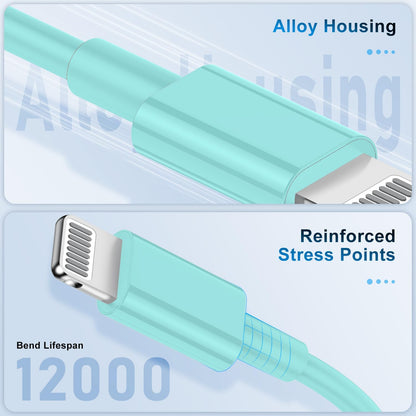 3 Pack Apple MFi Certified Charger Cable 6ft, Lightning to USB Cable Cord 6 Foot, 2.4A Fast Charging,Apple Phone Long Chargers for iPhone 13/12/11/11Pro/11Max/ X/XS/XR/XS Max/8/7/6