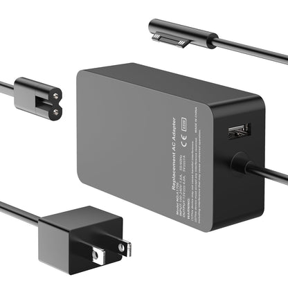 [Verbesserte Version] Surface Pro Ladegerät 65W für Surface Pro 3/4/5/6/7/8/9/X Netzteiladapter, kompatibel mit Microsoft Surface Book Laptop/Tablet, funktioniert mit 65W, 44W, 36W und 24W (3 m Kabel)