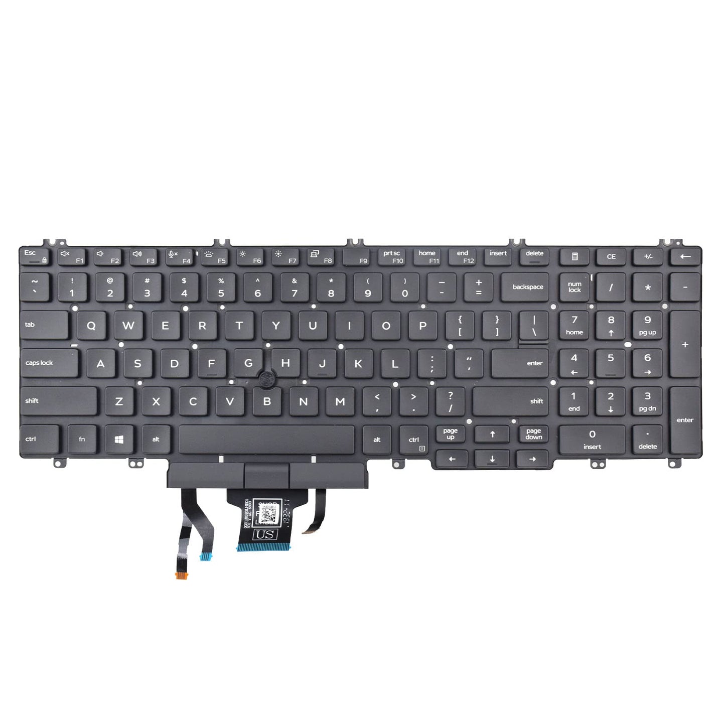 SUNMALL Ersatztastatur kompatibel mit Dell Latitude 5500, 5501, 5510, 5511 und Precision 3540, 3541, 3550, 3551 mit Mauszeiger und Hintergrundbeleuchtung