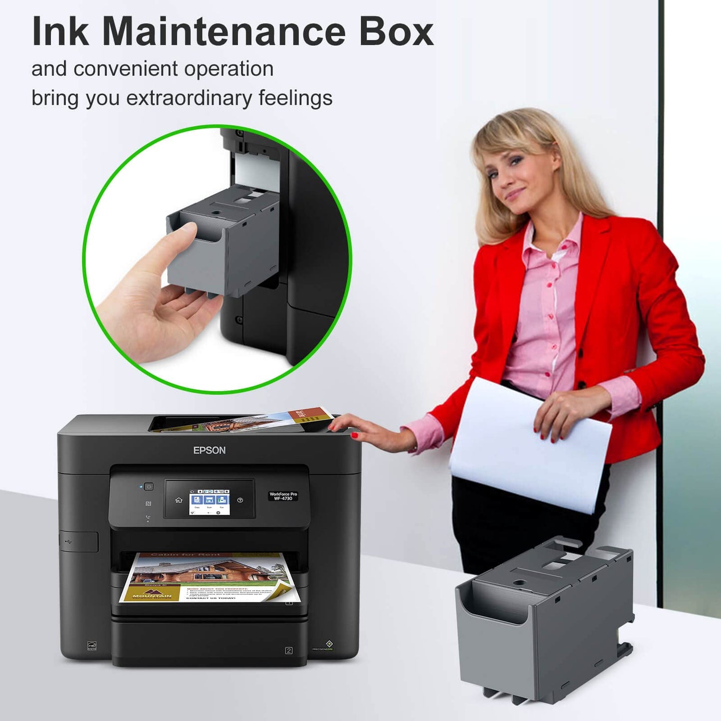 OFFICENTER T6715 T6716 ​​Tintenwartungsbox für Workforce Pro WF-3820 WF-4820 EC-4020 WF-4830 WF-4720 WF-4834 WF-4734 WF-4730 WF-4740 ET-8700 EC-4030 WF-M5799 WF-C5710 WF-M5299 WF-C5290 Drucker