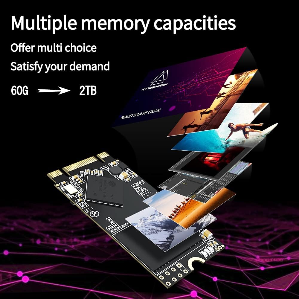 Kingshark M.2 2242 SSD 64GB Ngff Internal Solid State Drive High-Performance Hard Drive for Desktop Laptop SATA III 6Gb/s Includes SSD (64GB, M.2 224