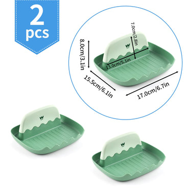 Löffel- und Deckelablage – 2er-Pack Löffelablage mit Deckelhalter, saubere und tropffreie Löffelablage für Herdplatten, hitzebeständige Utensilienablage für Löffel, Topfdeckel, Pfannenwender, Küchenutensilien, Gabeln (Grün)