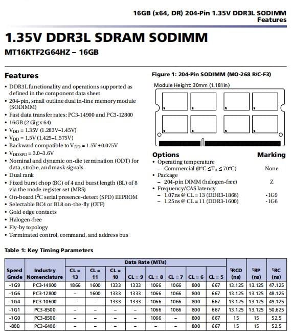 16GB DDR3 Laptop RAM 1600MHz SODIMM PC3L-12800S DDR3L SO-DIMM Notebook Memory 2Rx8 1.35V CL11 Non-ECC Unbuffered 204-Pin Memory