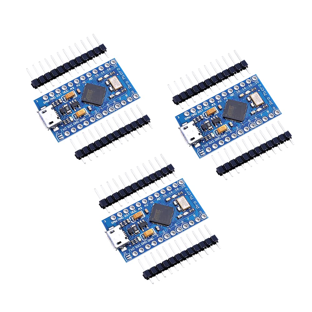 Teyleten Robot Pro Micro Atmega32U4 5V 16MHz Modulplatine Micro USB Pro Micro Entwicklungsboard Mikrocontroller 3 Stück