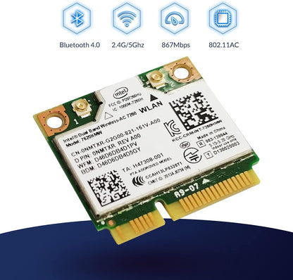 7260HMW 7260AC Dual-Band 867Mps Bluetooth 4.0 Notebook Wireless Network Card Mini PCI-E Interface