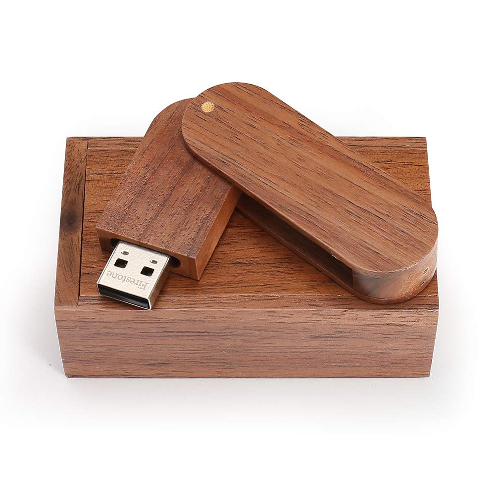 Neuartiger USB-2.0-Stick aus Holz, 64 GB Datenspeicher, drehbarer USB-Stick mit Holzbox