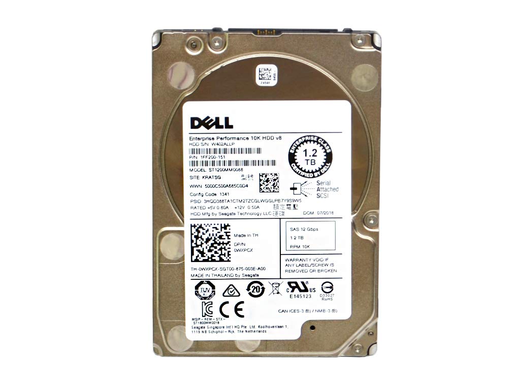 Seagate 1,2 TB HDD 10.000 U/min 2,5" 12 Gbit/s SAS Festplatte Modell: ST1200MM0088 DP/N: WXPCX