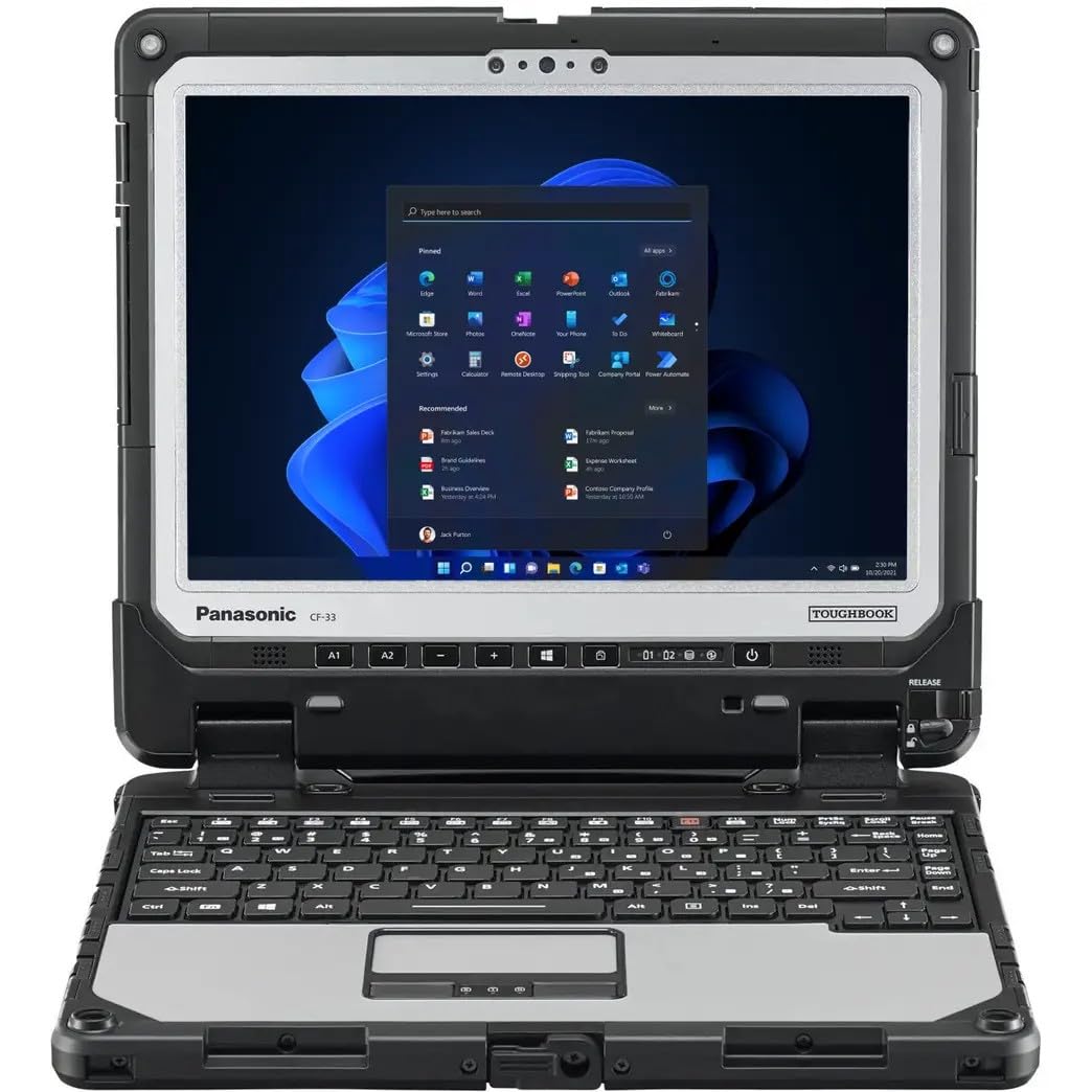 Panasonic Toughbook 33 MK1, robustes 2-in-1-Gerät, Core i5-7300U bis zu 3,5 GHz, 12-Zoll-QHD-Touchscreen + Digitizer, 16 GB RAM, 512 GB SSD, 4G LTE, dGPS, Barcode-Lesegerät, Windows 11 Pro (Generalüberholt)