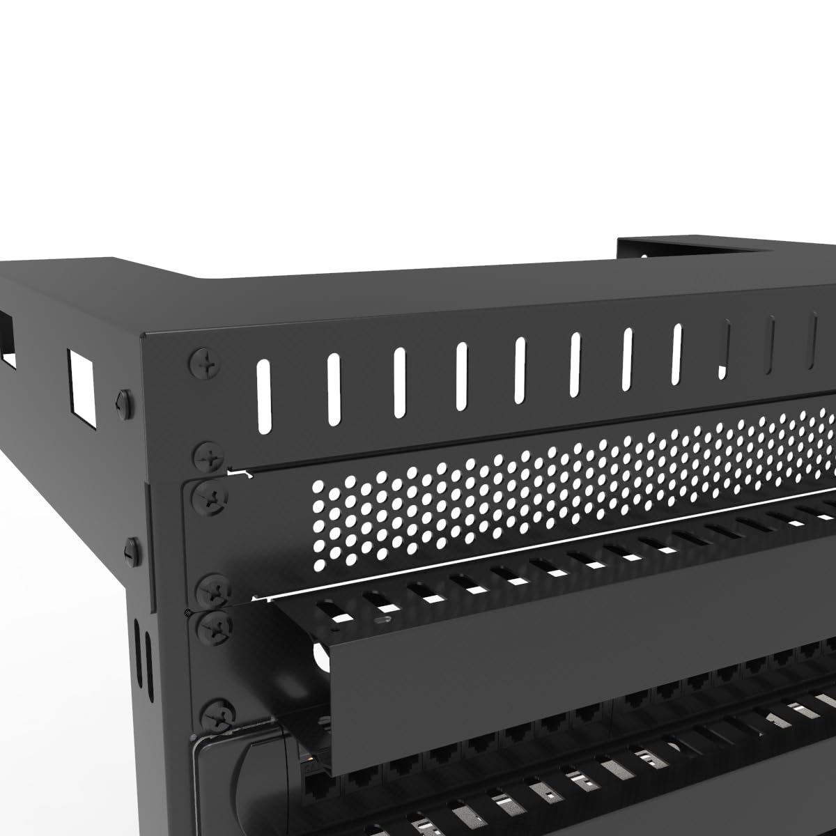 QiaoYoubang 5 Pack 1U Venting Blank Panel - Steel Blank Rack Mount Panel Spacer for 19in Server Rack Cabinet or Enclosure, Black (1UVBP5PC)