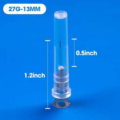Meterbox 100er-Packung 27 Ga 1/2 Zoll Einwegnadeln mit Schutzkappen für wissenschaftliche und industrielle Anwendungen, einzeln verpackt