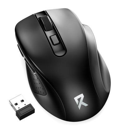 Redragon Kabellose Maus BT5.0/3.0 &amp; 2,4 GHz, 6 Tasten, 5 DPI-Stufen, Bluetooth-Maus, 18 Monate Batterielaufzeit, Tragbare optische Computermaus für Laptop, PC, Chromebook, Windows, Mac – Schwarz