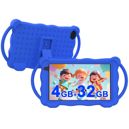 Nyxolaria Kinder-Tablet 7 Zoll, 32 GB ROM, Lern-Tablet für Kleinkinder mit Schutzhülle, vorinstallierten Lern-Apps, Kindersicherung, Geschenk für Jungen und Mädchen. (Blau)