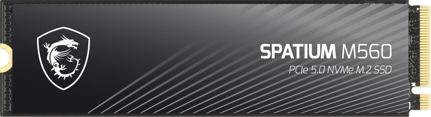 MSI Spatium M560 PCIe 5.0 NVMe M.2 1 TB Portable SSD, 1 TB interne SSD, Geschwindigkeiten bis zu 10200 MB/s, USB-C, zuverlässiger Speicher für Gaming, Studenten und Berufstätige, Schwarz