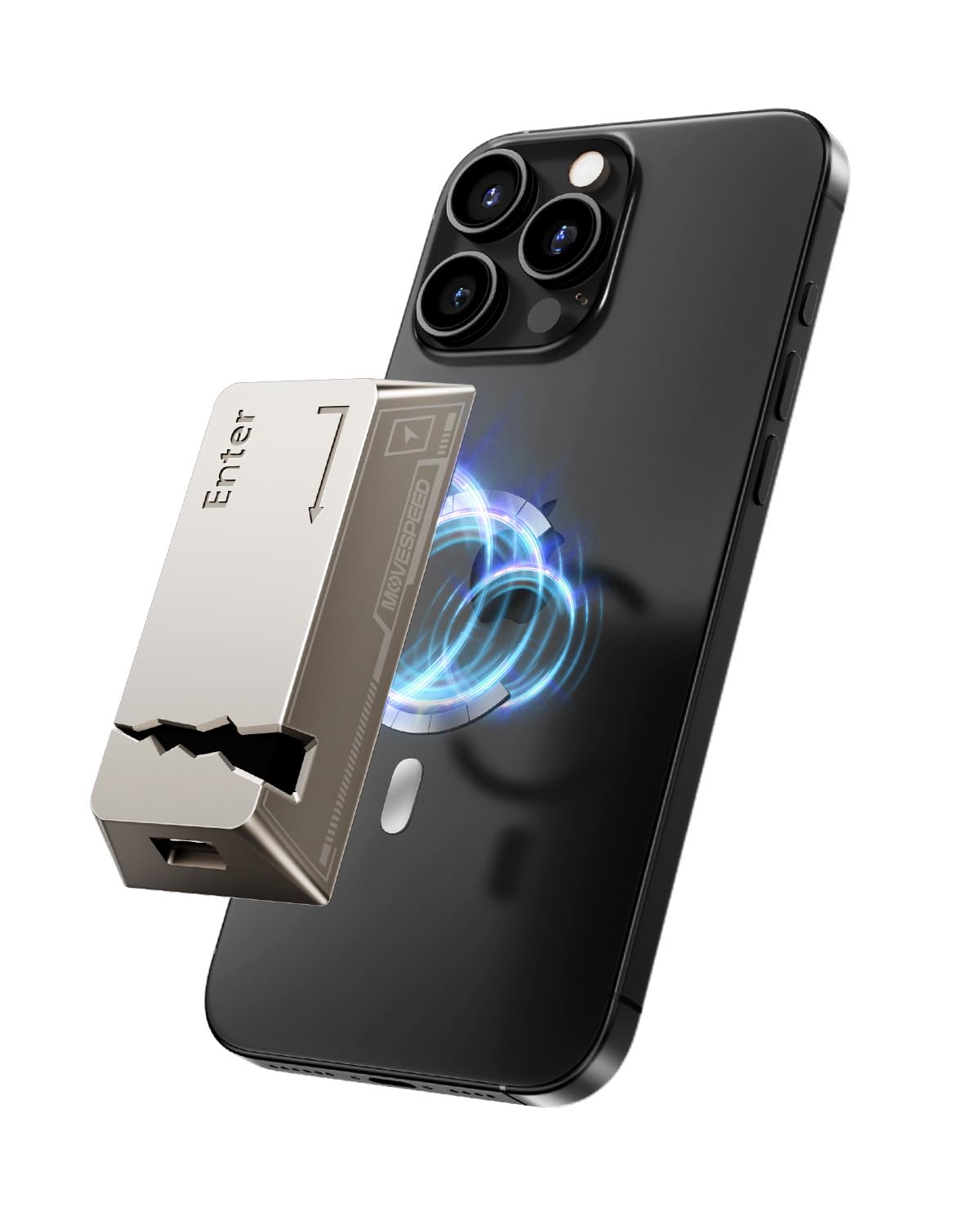 MOVE SPEED 512 GB Portable SSD mit Apple „Wo ist?“-Tracking und Magnetfunktion – 2060 MB/s Lesegeschwindigkeit, kompatibel mit iPhone 15/16 und PC, ultraleichtes Design aus Zinklegierung