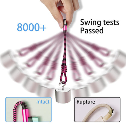 Teeind USB-C-Winkelkabel: [90 Grad/1,8 m/4er-Pack] Nylon-USB-C-Kabel kompatibel mit Samsung Galaxy S10/S10e/9/Note 10, Ladekabel - [Blau/Schwarz/Magenta/Lila]