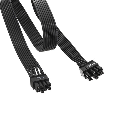 PCIe-Kabel für Corsair, 25 Zoll langes 8-Pin-Netzteilstecker-auf-6+2-Pin-Grafikkartenstecker-Stromkabel für Thermaltake, ARESGAME modulares Netzteil (Schwarz) 