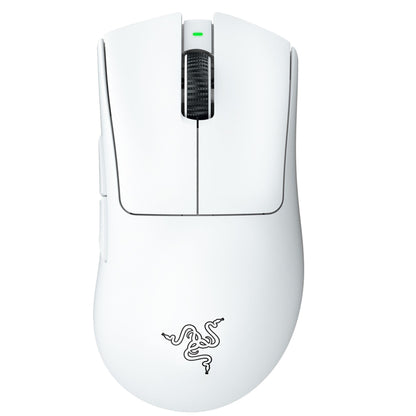 Razer DeathAdder V3 Pro Kabellose Gaming-Maus: 64 g leicht und ergonomisch – Optischer Sensor mit 30.000 DPI – Optische Schalter der 3. Generation – 8 programmierbare Tasten – Bis zu 90 Stunden Akkulaufzeit – Weiß