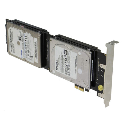 Sedna - PCI Express Quad 2,5 Zoll SATA SSD-Controllerkarte (mit integrierter Stromversorgung, kein SATA-Stromanschluss erforderlich) (SSD/HDD nicht enthalten)