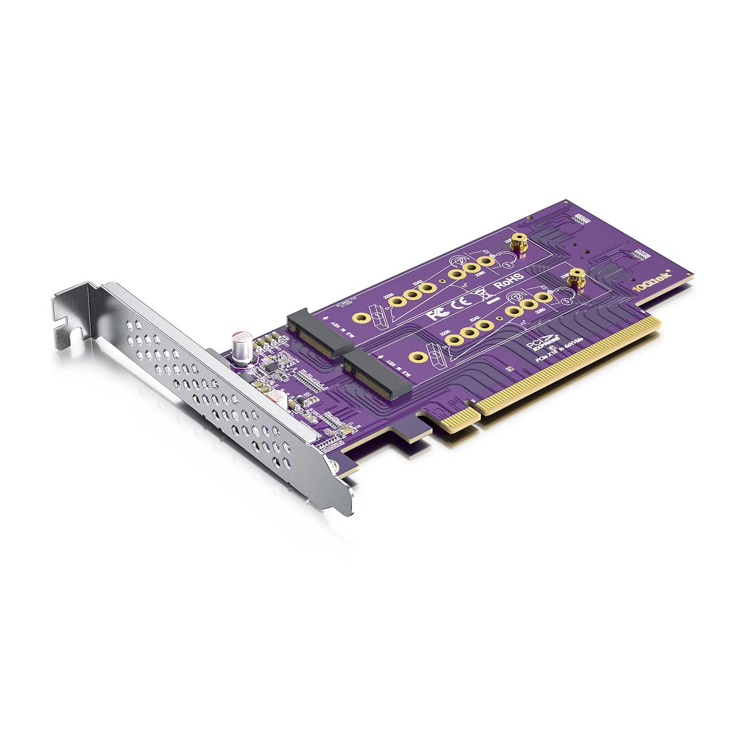 PCIe 3.0 zu NVMe (4) M.2 Adapter für M.2 (M Key) SSD, PCIe x16, erfordert BIOS-Unterstützung für Bifurkation