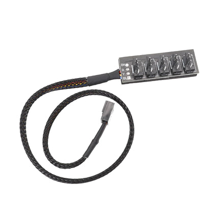 PWM-Lüfter-Hub, 4-Pin PWM PC-Lüfter-Hub-Stromversorgungskabel 1 zu 5-Wege-Splitter für 12V Desktop-Computer-Lüfter.