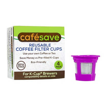Perfect Pod 1-Stream Cafe Save Wiederverwendbare K-Cup-Kaffeefilter – Nachfüllbare Kaffeekapseln mit integriertem Sieb für Keurig &amp; Select Einzelportions-Kaffeemaschinen, 4er-Packung