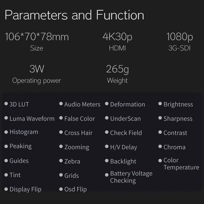 Portkeys LEYE SDI Elektronischer Sucher 2,4 Zoll LCD-Monitor mit Batterieplatte [Einstellbare Dioptrien +8D~-3D]