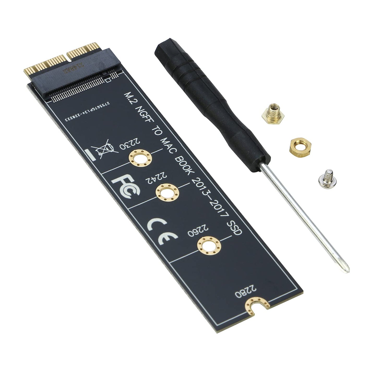 RIITOP M.2 NVMe SSD auf 12+16-Pin Upgrade-Adapter für MacBook Air (2013-2017) A1465 A1466 und Mac Pro (Ende 2013-2015)