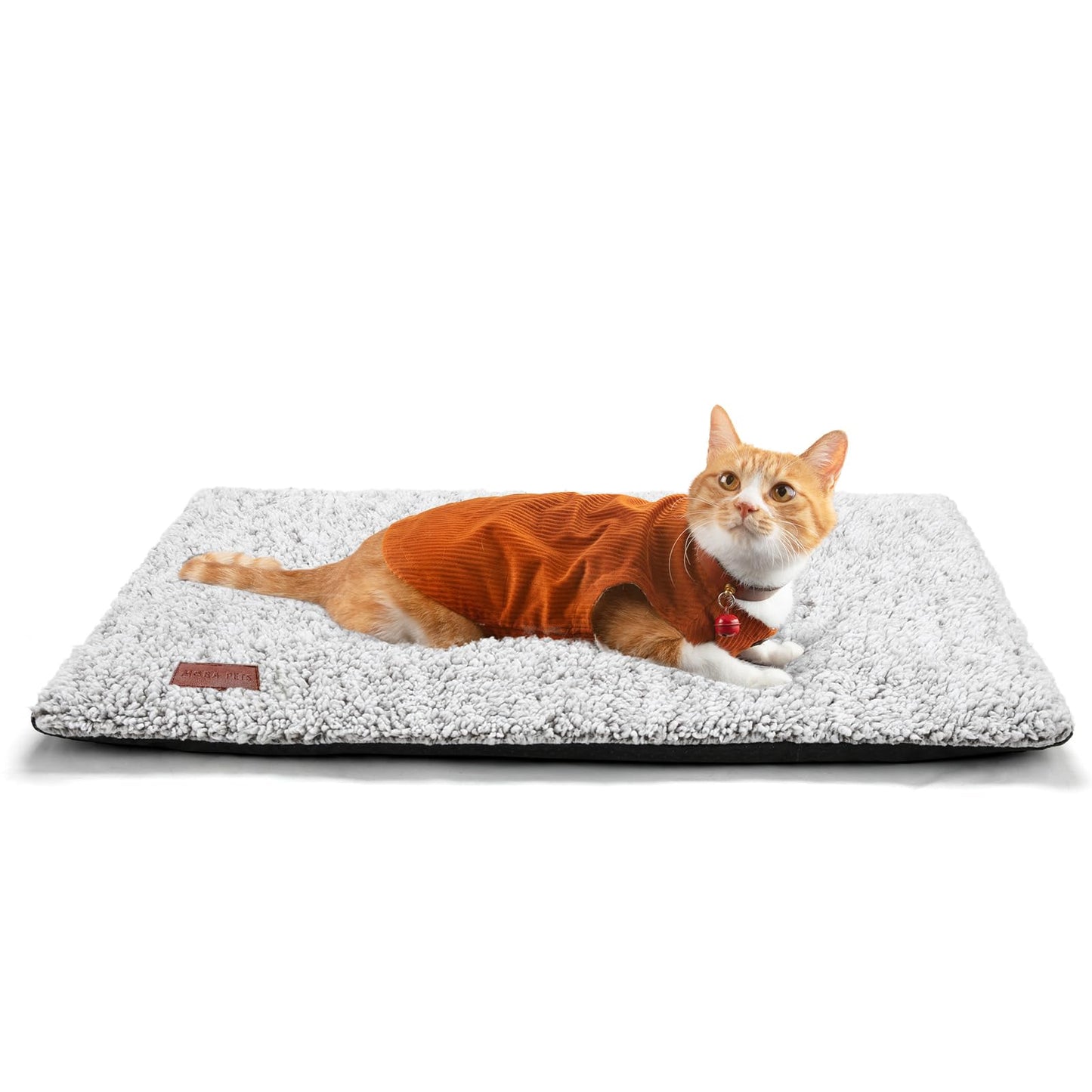 Selbstwärmendes Katzenbett/Hundematte (61 x 46 cm), extra warm, für drinnen und draußen, mit abnehmbarem Bezug, rutschfester Unterseite, waschbar, nicht elektrisch 