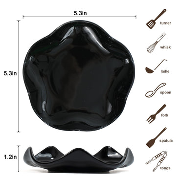 SVLX YIXVN Spoon Rest for Stove Top, 5.3 Inch Ceramic Spoon Holder for Kitchen Counter, Coffee Ladle Holder, Utensil Rest for Cooking, Housewarming Gifts (Black)