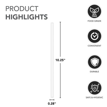 Party Essentials Einweg-Trinkhalme aus Kunststoff, 26 cm (10,25 Zoll) extra lang/300 Stück, einzeln verpackt, transparent
