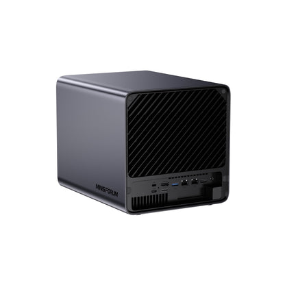 MINISFORUM N5 Pro-P370 Desktop-NAS mit 5 Einschüben (0+128 GB), AMD Ryzen AI 9 HX Pro 370 12 Kerne/24 Threads bis zu 5,1 GHz, 10GbE + 5GbE, 3× M.2/U.2, OCuLink, HDMI/2 x USB4 4K 144 Hz, PCIe ×16, MinisCloud OS
