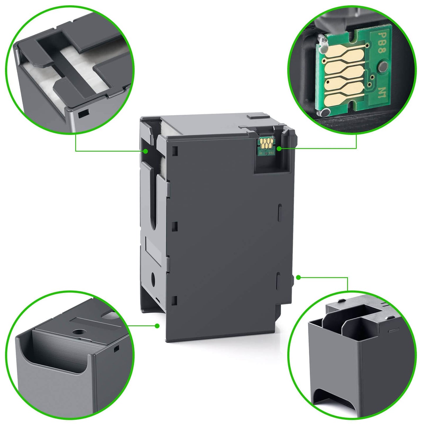 OFFICENTER T6715 T6716 ​​Tintenwartungsbox für Workforce Pro WF-3820 WF-4820 EC-4020 WF-4830 WF-4720 WF-4834 WF-4734 WF-4730 WF-4740 ET-8700 EC-4030 WF-M5799 WF-C5710 WF-M5299 WF-C5290 Drucker