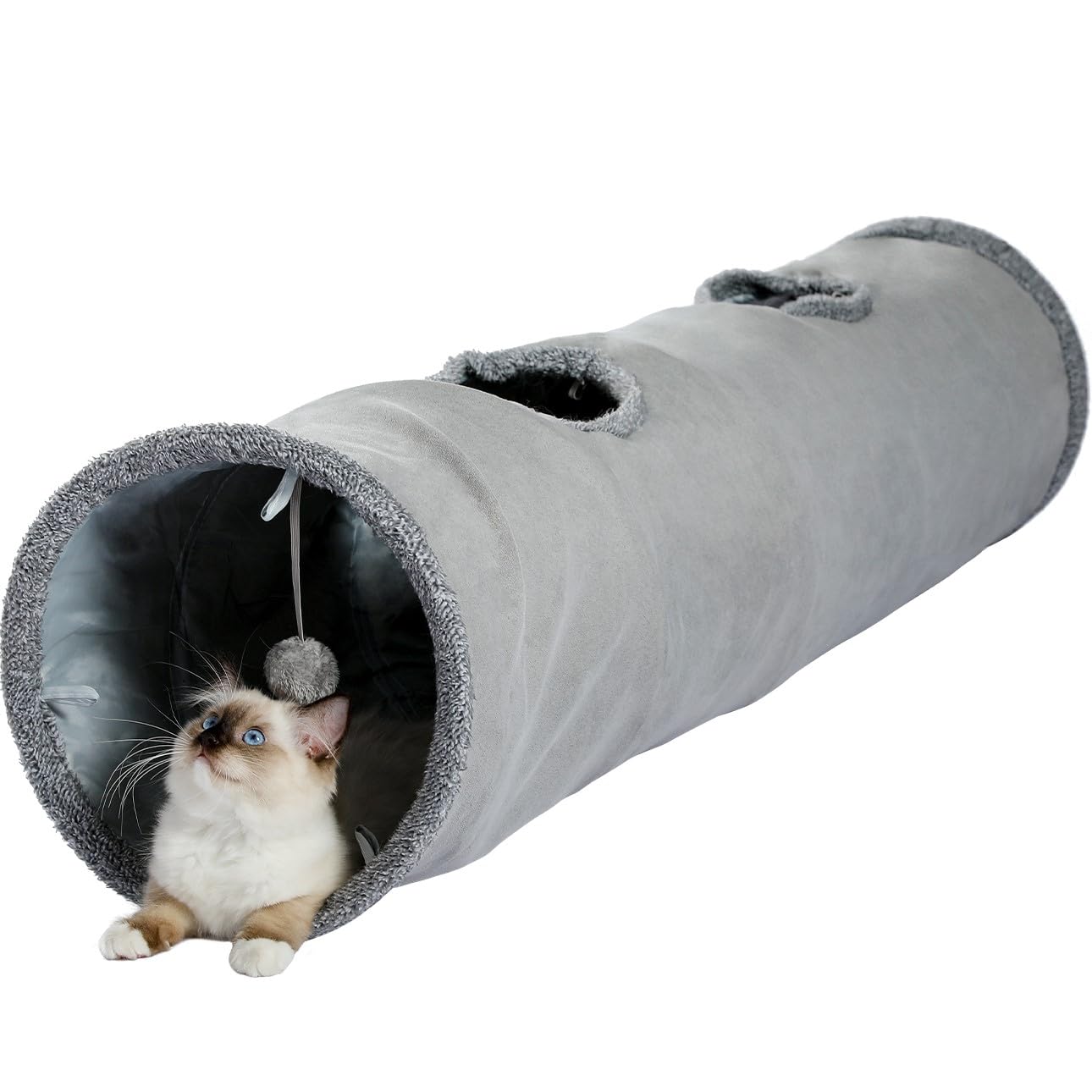 PAWZ Road Katzentunnel, 130 cm lang, zusammenklappbarer Tunnel mit 30 cm Durchmesser, geeignet für große Katzen, Kaninchen und Welpen – Groß