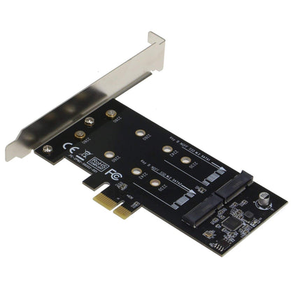 Sedna - PCI Express Dual M2 (Key B SATA 6G) SSD-Adapter mit Low-Profile-Halterung (SSD nicht im Lieferumfang enthalten)