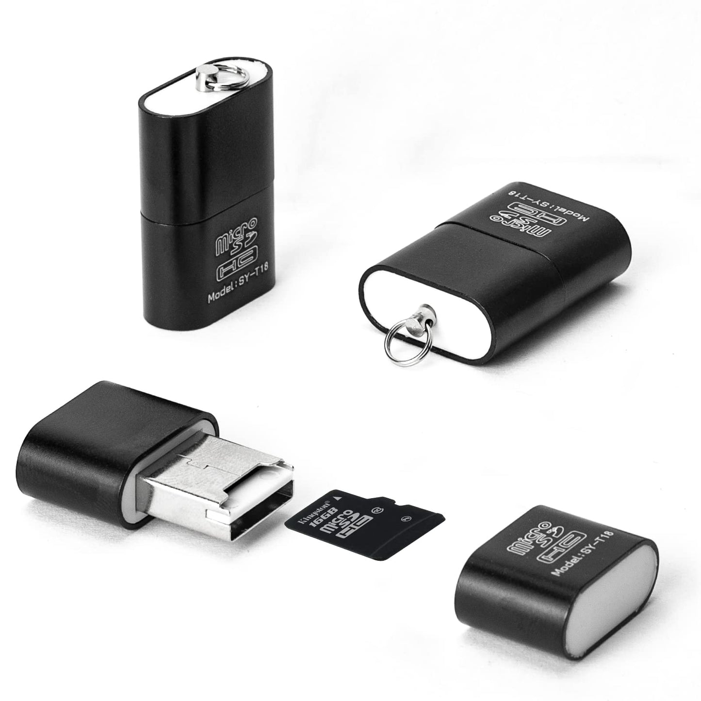 [3er-Pack] Kartenleser für Android, Micro-SD-Karten-zu-USB-Adapter, TF-Kartenleser im Mini-Format für Kameraspeicherkarten, Wansurs-Kartenleser für PC/Laptop (Schwarz)