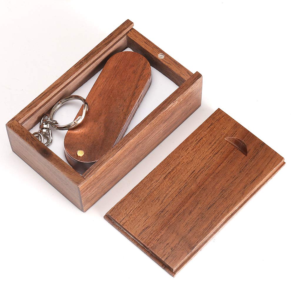 Neuartiger USB-2.0-Stick aus Holz, 64 GB Datenspeicher, drehbarer USB-Stick mit Holzbox