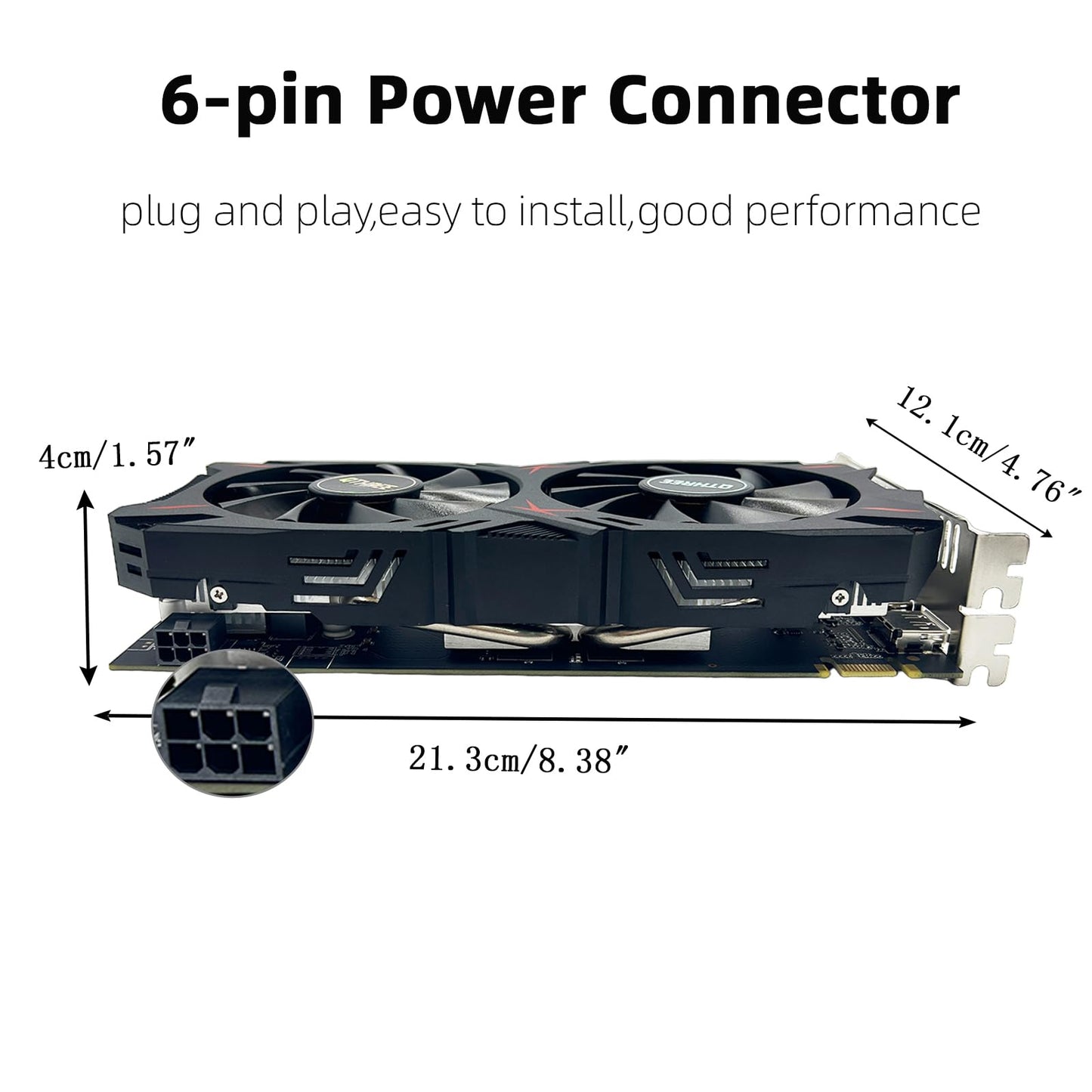 QTHREE GeForce GTX 960 4GB Grafikkarte, GDDR5 128-Bit, DP, HDMI, DVI, Videokarte für PC, Computer-GPU, PCI Express x16
