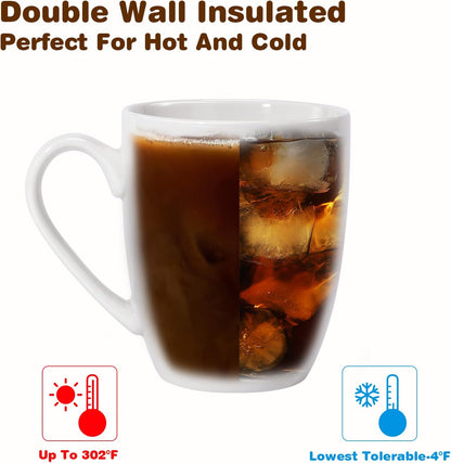 Urbanstrive 16 oz Large Coffee Mug with Handle Tea Cup Novelty Coffee Cup Idea Gift for Men Women Office Work, White (White)