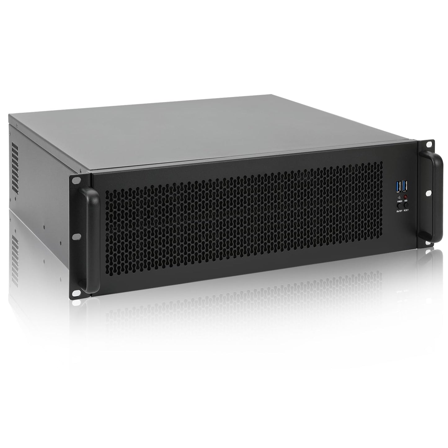 RackChoice 3U Rackmount-Servergehäuse mit Unterstützung für Flüssigkeitskühlung bis zu 360 mm Radiatorhöhe, kompatibel mit SFX-Netzteilen/ATX/MicroATX/Mini-ITX-Mainboards