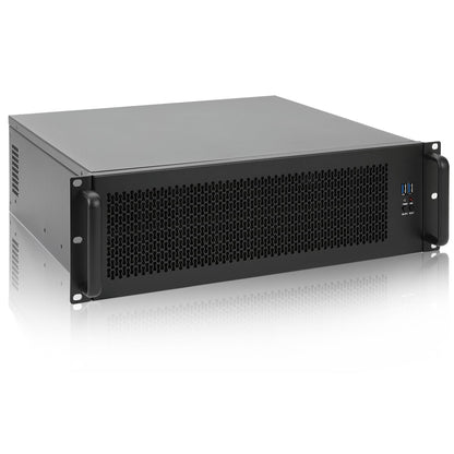 RackChoice 3U Rackmount-Servergehäuse mit Unterstützung für Flüssigkeitskühlung bis zu 360 mm Radiatorhöhe, kompatibel mit SFX-Netzteilen/ATX/MicroATX/Mini-ITX-Mainboards
