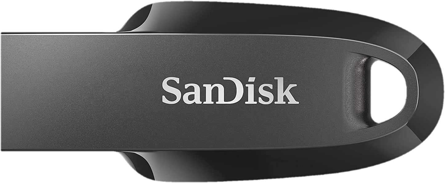 SanDisk 64 GB Ultra Curve USB 3.2 Gen 1 Flash-Laufwerk – SDCZ550-064G-G46 – im Bundle mit (1) Everything But Stromboli Lanyard