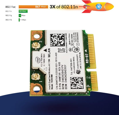 7260HMW 7260AC Dual-Band 867Mps Bluetooth 4.0 Notebook Wireless Network Card Mini PCI-E Interface
